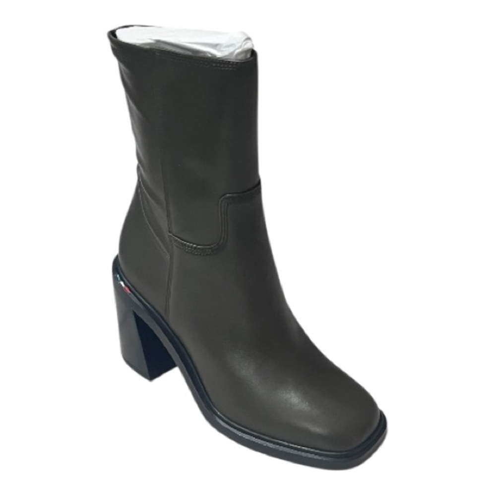 Franco Sarto Penelope Olive Green Mid Calf Leather Chunky Heel Bootie Size 5.5 — image 2 of 8